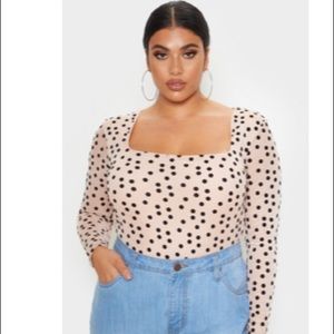 *NEW* Plus Stone Polka Dot Bodysuit